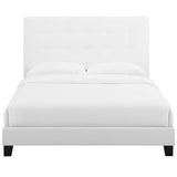 Melanie Full Tufted Button Upholstered Fabric Platform Bed