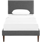 Macie Twin Fabric Platform Bed with Squared Tapered Legs