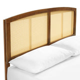 Sierra Cane and Wood King Platform Bed With Angular Legs