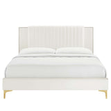 Zahra Channel Tufted Performance Velvet Twin Platform Bed