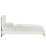Yasmine Channel Tufted Performance Velvet Twin Platform Bed