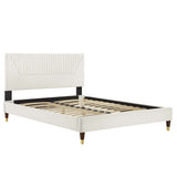 Yasmine Channel Tufted Performance Velvet Twin Platform Bed