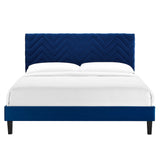 Leah Chevron Tufted Performance Velvet Twin Platform Bed