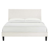 Yasmine Channel Tufted Performance Velvet King Platform Bed