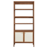 Capri 4-Shelf Wood Grain Bookcase