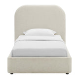 Keynote Upholstered Fabric Curved Twin Platform Bed