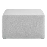 Callum Large 28" Square Woven Heathered Fabric Upholstered Ottoman