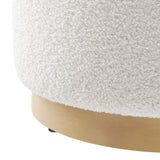 Tilden 16" Round Sherpa Upholstered Ottoman