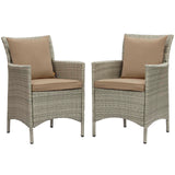 Conduit Outdoor Patio Wicker Rattan Dining Armchair Set of 2