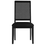 Arlo Vegan Leather Upholstered Faux Rattan and Wood Dining Side Chairs - Set of 2