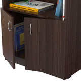 Espresso Wood Finish Four Large Drawer Filing Cabinet