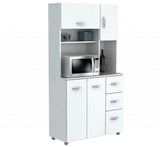 66" White Laminated Wood Pantry or Storage Cabinet