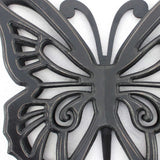 23" X 19" Black Rustic Butterfly Wooden Wall Decor