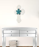 24" X 16" X 1" White Cross Wall Decor