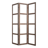 84" Brown Folding Three Panel Screen Room Divider