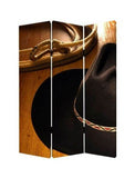 48" X 72" Multi Color Wood Canvas Round Up Screen