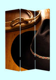 48" X 72" Multi Color Wood Canvas Round Up Screen