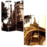 48" X 72" Multi Color Wood Canvas Paris Screen