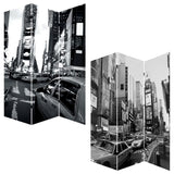 48 X 72 Multi Color Wood Canvas New York City Screen