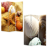 48 X 72 Multi Color Wood Canvas Sea Shell Screen