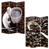 48" X 72" Multi Color Wood Canvas Coffee Time Screen