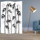 48 X 72 Multi Color Wood Canvas Bamboo Leaf Screen
