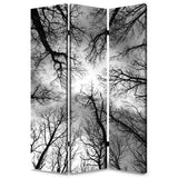 48" X 72" Multi Color Wood Canvas Forest Screen