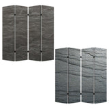 84" X 84" Multi Color Wood Canvas Black Slate Screen