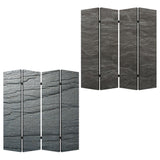 84" X 84" Multi Color Wood Canvas Black Slate Screen