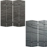84" X 84" Multi Color Wood Canvas Black Slate Screen