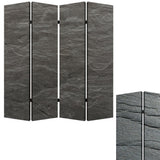 84" X 84" Multi Color Wood Canvas Black Slate Screen