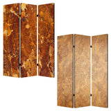 48" X 72" Multi Color Wood Canvas Brown Marble Screen