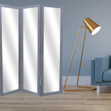 50 X 69 Gray Glass &amp; Wood Mirror Screen