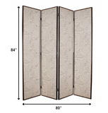 80 X 84 Beige Wood &amp; Fabric Screen