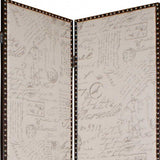 84 X 84 Tan Wood &amp; Fabric Screen