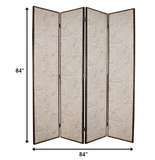 84 X 84 Tan Wood &amp; Fabric Screen