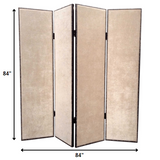 84 X 84 Beige Wood &amp; Fabric Chateau Screen