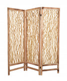 60 X 69 Brown 3 Panel Wood Foldable Screen
