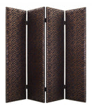 84 X 84 Bronze Wood &amp; Fabric Screen