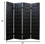 84 X 84 Black Faux Leather Screen