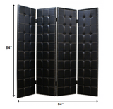 84 X 84 Black Faux Leather Screen