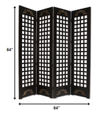 84" X 84" Brown Wood Omega Screen