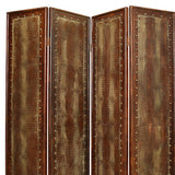 76" X 84" Brown Faux Leather Screen