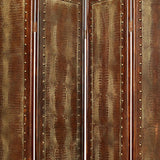 76" X 84" Brown Faux Leather Screen
