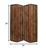 76" X 84" Brown Faux Leather Screen