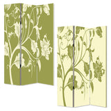 48" X 72" Multi Color Wood Canvas 3 Panel Screen