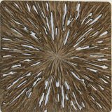 19" X 19" X 2" Brown Square Rotten Wood Wall Decor