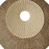 14" X 14" X 2" Brown Round Ribbed Wall Plaque