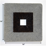 27" X 27"X 3" Brown Round Double Layer Ribbed Wall Plaque
