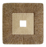 19" X 19" X 2.5" Brown Concave Square Double Layer Ribbed Wall Plaque